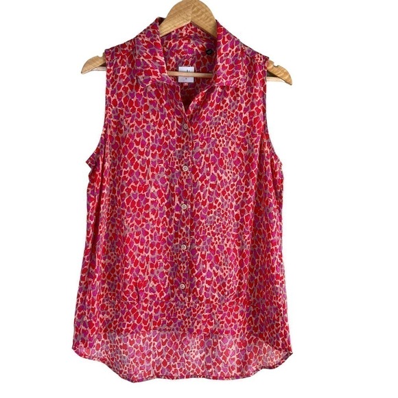 Cabi Heartbreaker Sleeveless Blouse Top in Red Pink, Size Small - Picture 2 of 10